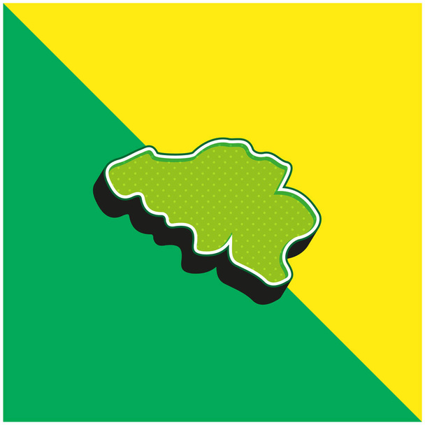 Belgien grün und gelb modernes 3D-Vektorsymbol-Logo - Vektor, Bild