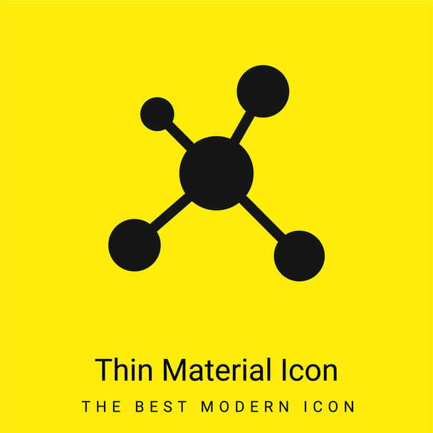 Atomy minimální jasně žlutá ikona materiálu - Vektor, obrázek