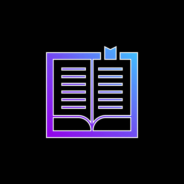 Livro ícone de vetor gradiente azul - Vetor, Imagem