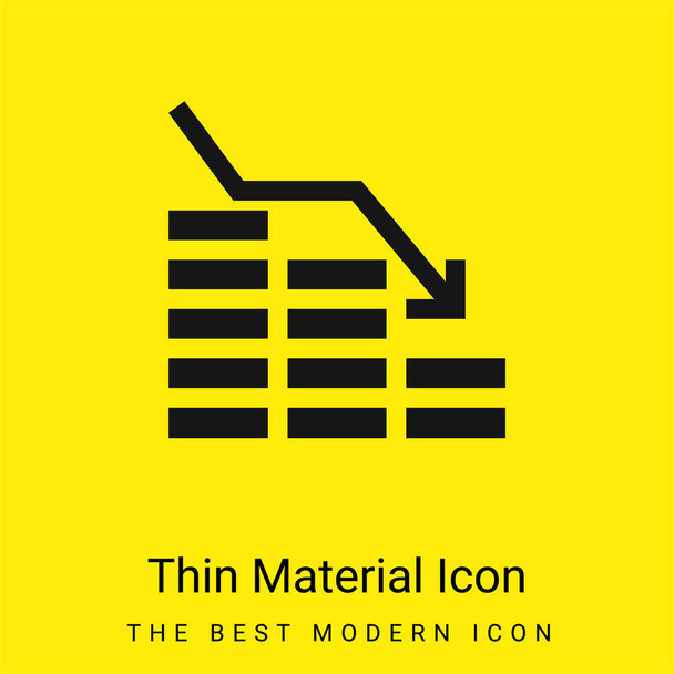 Bancarrota mínimo icono de material amarillo brillante - Vector, Imagen
