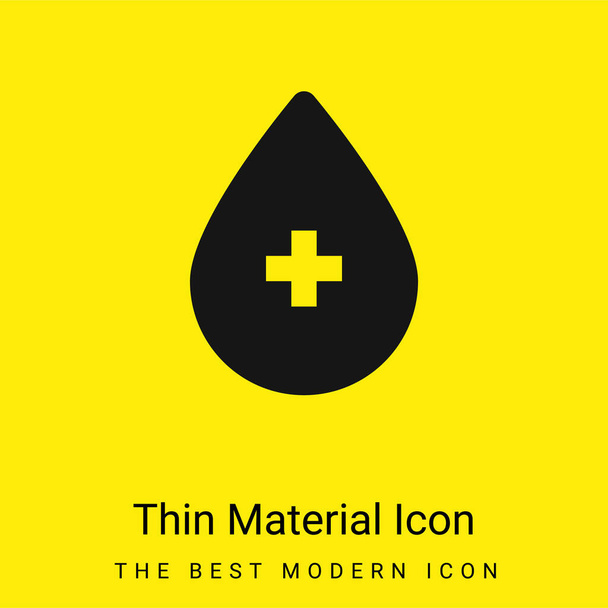 Blood Donation minimal bright yellow material icon - Vector, Image