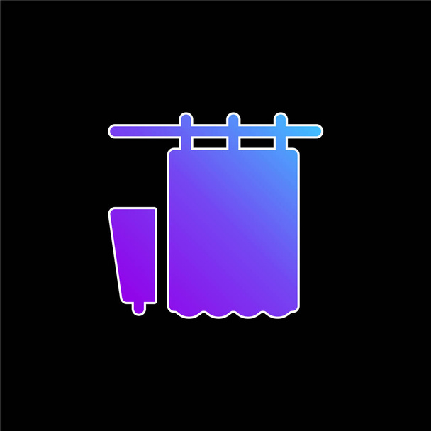 Bath Curtains blue gradient vector icon - Vetor, Imagem
