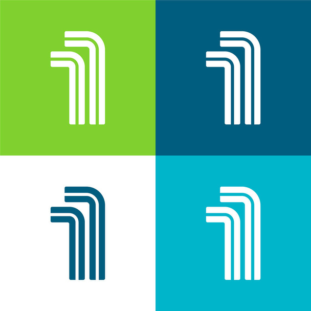 Conjunto de ícones mínimos de quatro cores Allen Flat - Vetor, Imagem