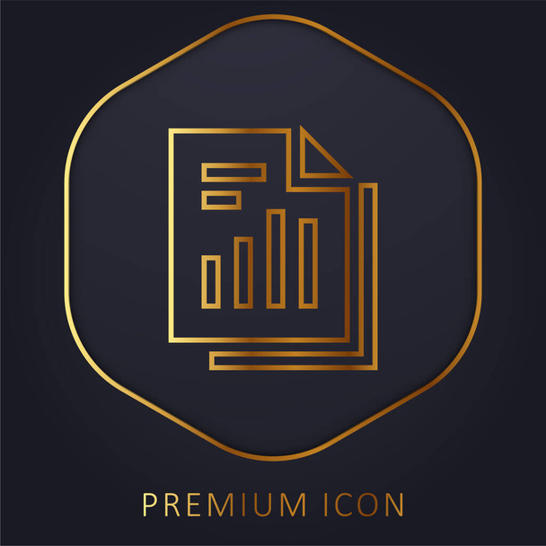Balkendiagramm goldene Linie Premium-Logo oder Symbol - Vektor, Bild