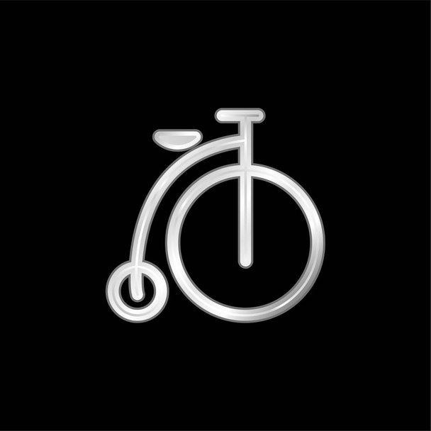 Bicicleta plateado icono metálico - Vector, imagen