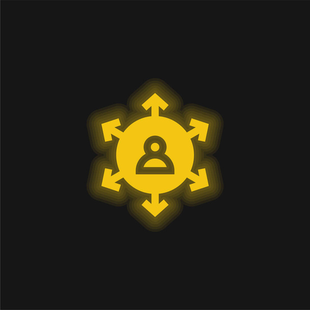 Comercialización de afiliados amarillo brillante icono de neón - Vector, imagen