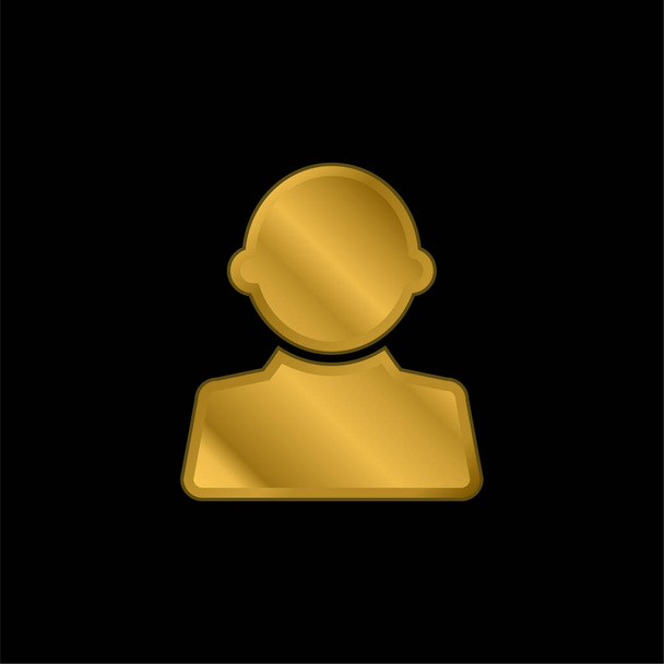 Black User Male Shape gold plated metalic icon or logo vector - Vector, Image