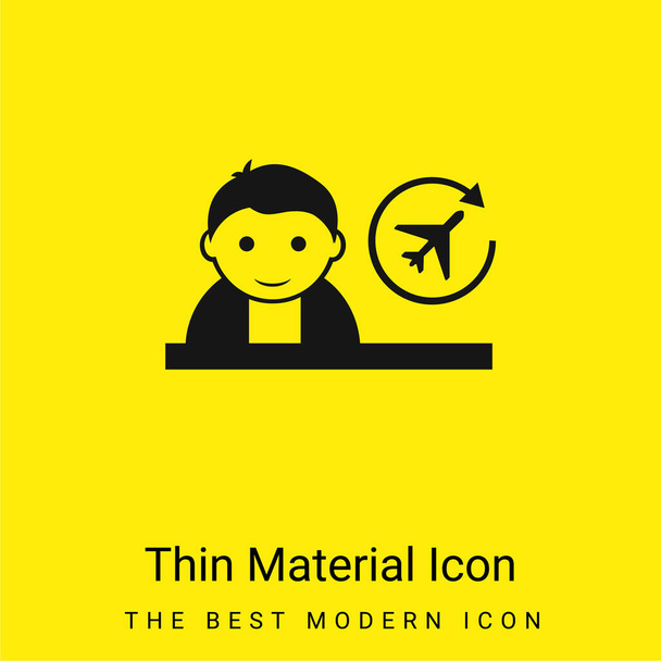 Jongen minimaal helder geel materiaal icoon - Vector, afbeelding
