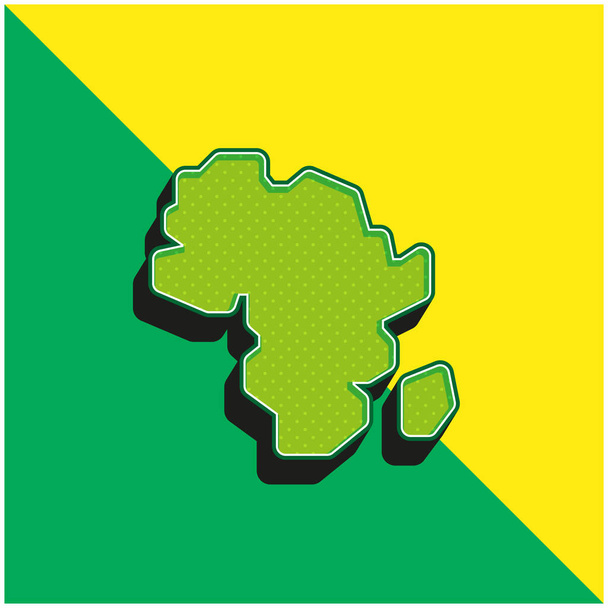 アフリカ緑と黄色の現代的な3Dベクトルアイコンのロゴ - ベクター画像