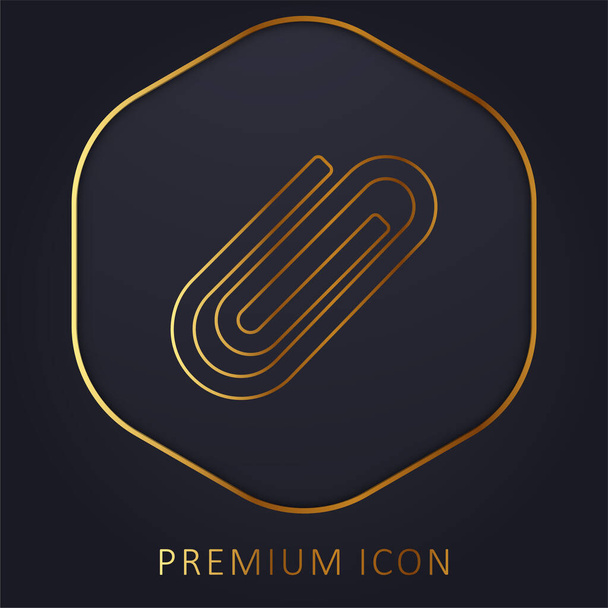 Прикрепить золотой линии премиум логотип или значок - Вектор,изображение