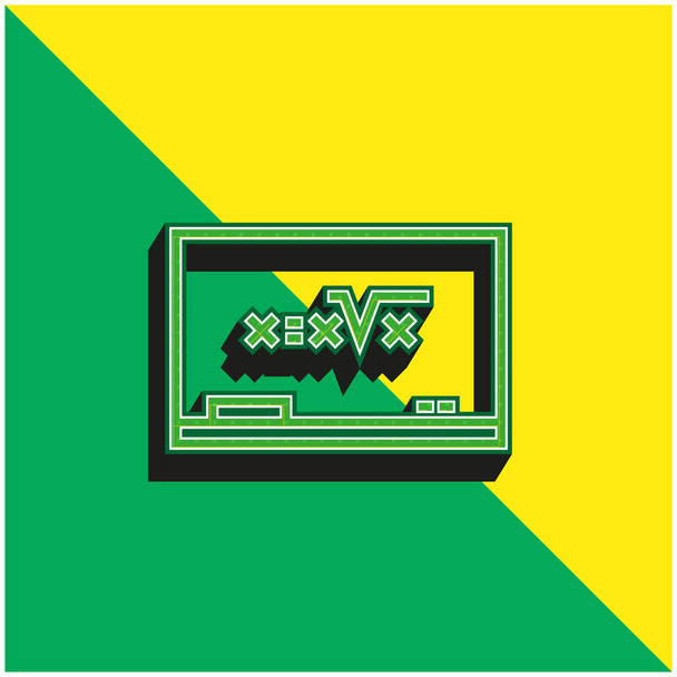 Blackboard Verde e amarelo moderno logotipo vetor 3d ícone - Vetor, Imagem