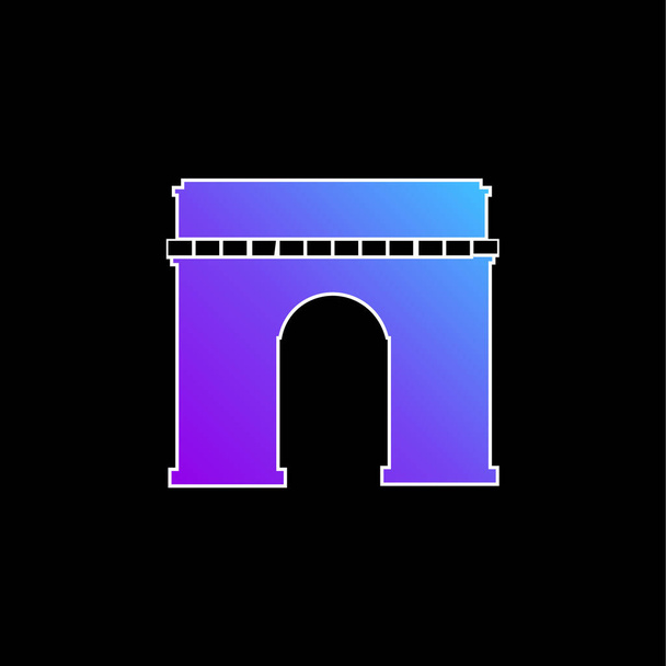 Arc De Triomphe blue gradient vector icon - Вектор, зображення