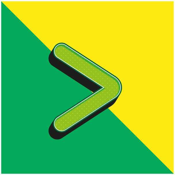 Ângulo de seta Apontando para a direita Verde e amarelo moderno logotipo do ícone do vetor 3d - Vetor, Imagem