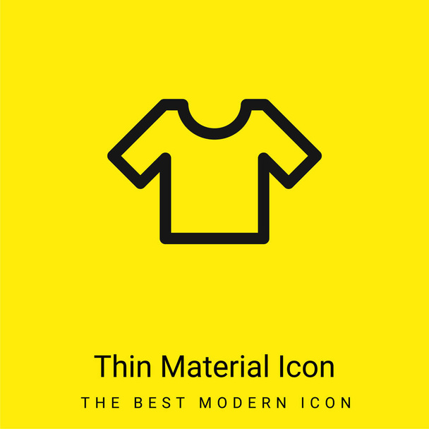 Basic T Shirt minimaal helder geel materiaal icoon - Vector, afbeelding