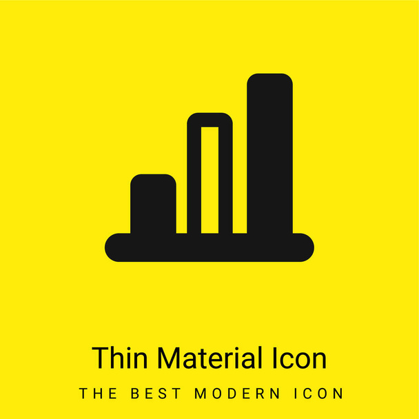 Bar Stats minimal bright yellow material icon - Vektör, Görsel