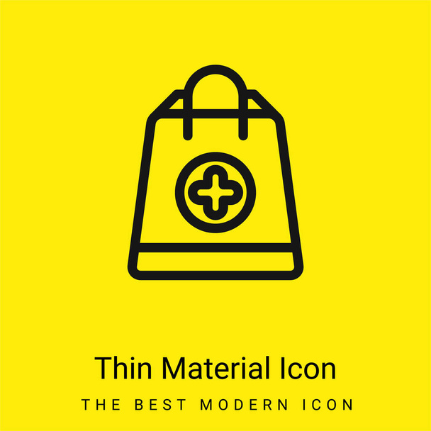 バッグ最小限の明るい黄色素材アイコン - ベクター画像