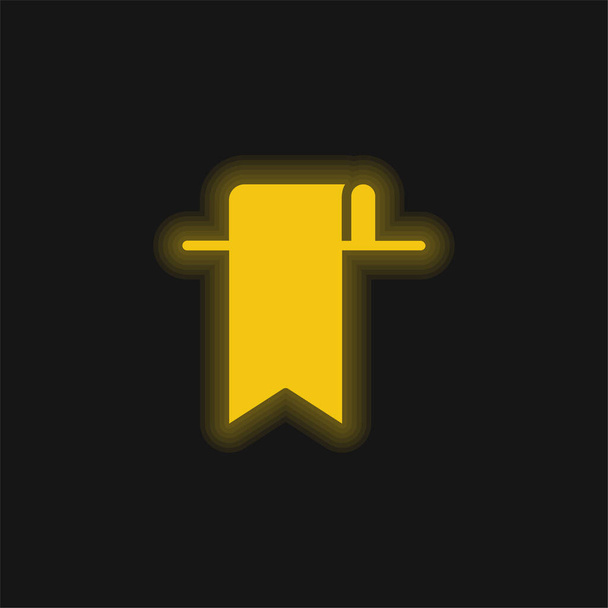 Dodaj żółty świecący neon ikona - Wektor, obraz
