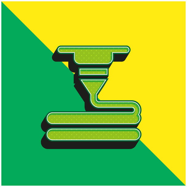 3D Drukarka Zielony i żółty nowoczesny ikona wektora 3D logo - Wektor, obraz