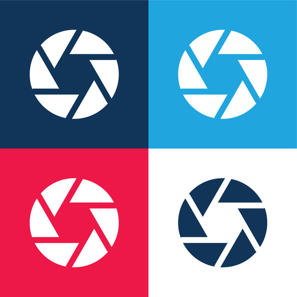 Ouverture bleu et rouge quatre couleurs minimum jeu d'icônes - Vecteur, image