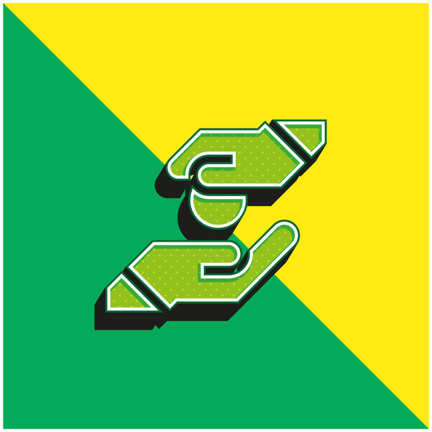 Almuja Vihreä ja keltainen moderni 3d vektori kuvake logo - Vektori, kuva