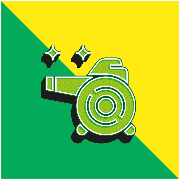 Air Blower Green and yellow modern 3d vector icon logo - ベクター画像
