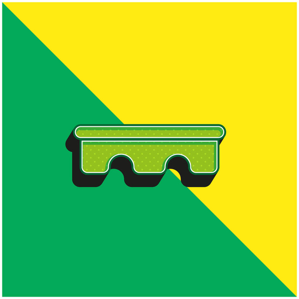 Puente verde y amarillo moderno 3d vector icono logo - Vector, imagen