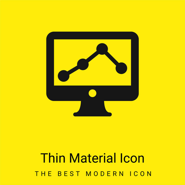 Ícone de material amarelo brilhante mínimo de análise - Vetor, Imagem