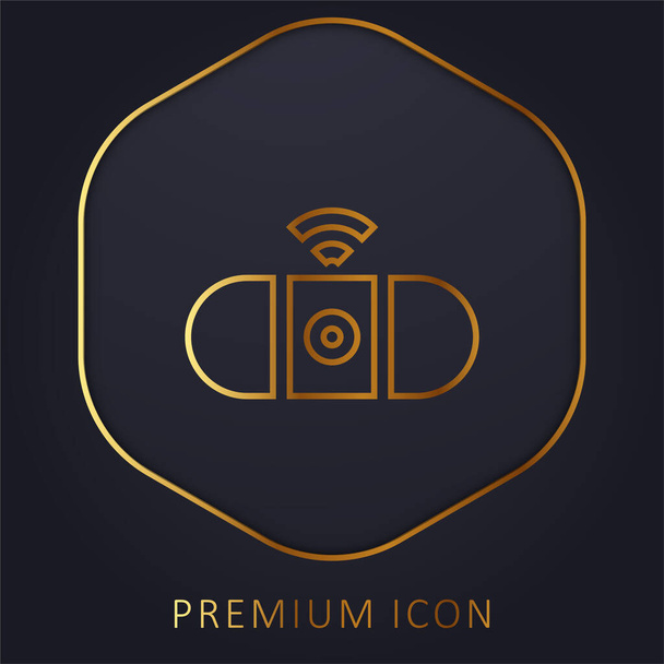Ligne d'or Bluetooth logo premium ou icône - Vecteur, image