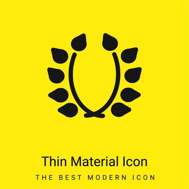 Větve s listy Ozdoba minimální jasně žlutý materiál ikona - Vektor, obrázek
