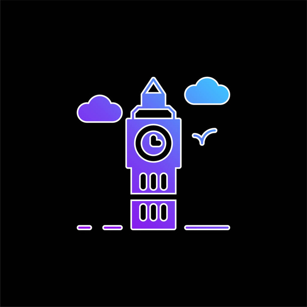 Big Ben niebieski gradient wektor ikona - Wektor, obraz
