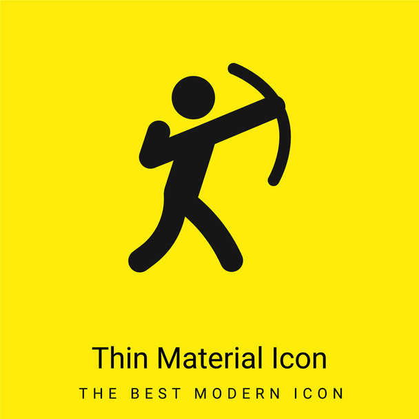 Archery minimal bright yellow material icon - Vector, Image