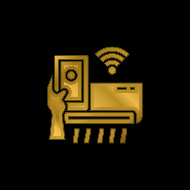 Klimaanlage vergoldet metallisches Symbol oder Logo-Vektor - Vektor, Bild