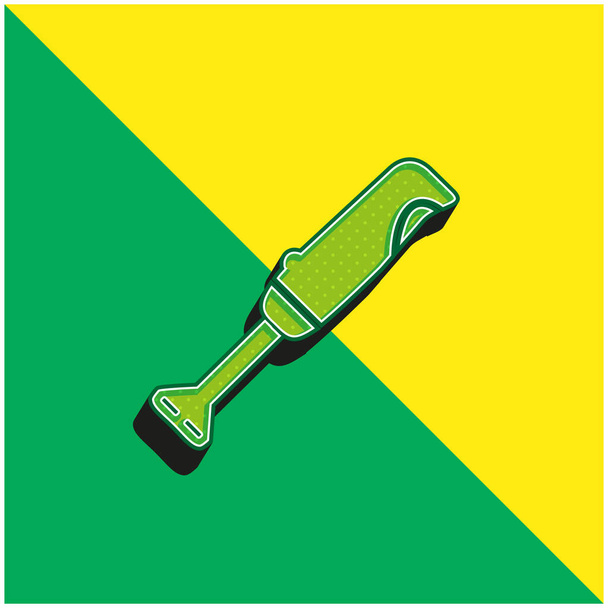 Beater Πράσινο και κίτρινο σύγχρονο 3d διάνυσμα εικονίδιο λογότυπο - Διάνυσμα, εικόνα