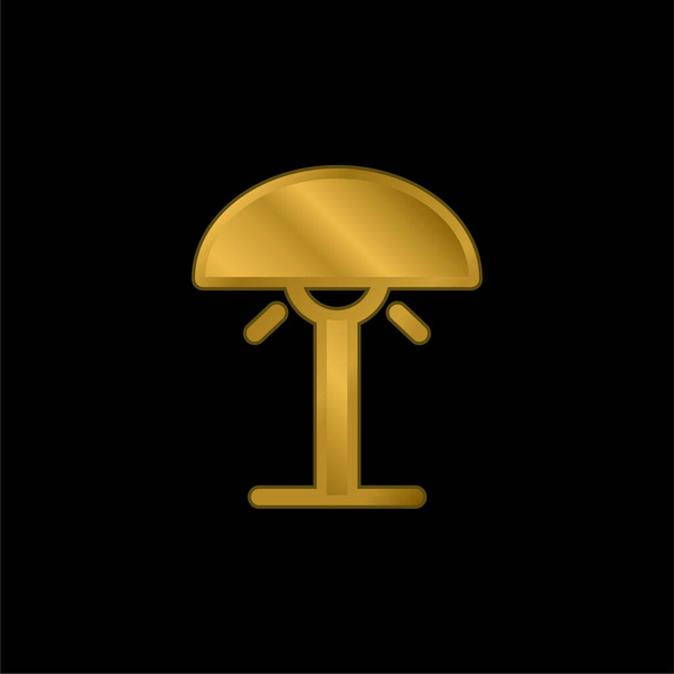 Lampa nocna złocona metaliczna ikona lub wektor logo - Wektor, obraz