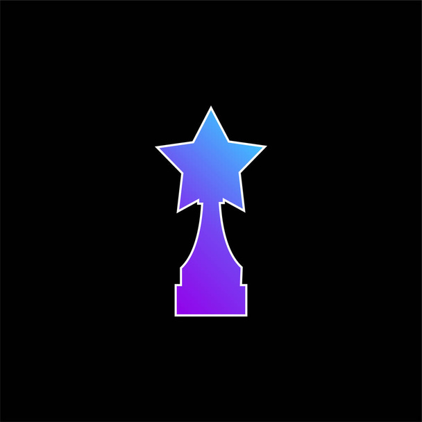 Award Trophy With Star Shape blue gradient vector icon - Vector, Imagen