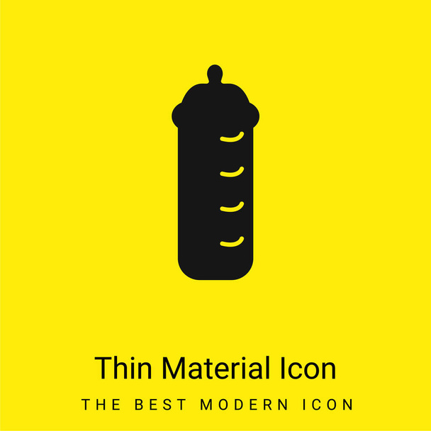 детская бутылка в черной версии минимального яркого желтого материала значок - Вектор,изображение