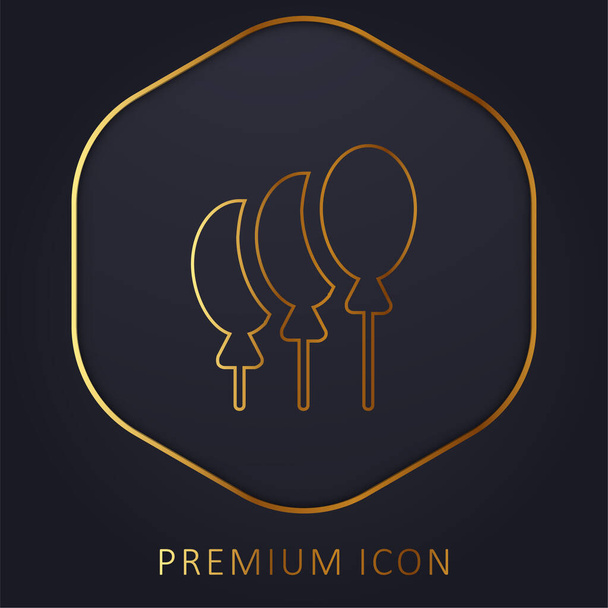 Логотип или иконка золотой линии воздушных шаров - Вектор,изображение