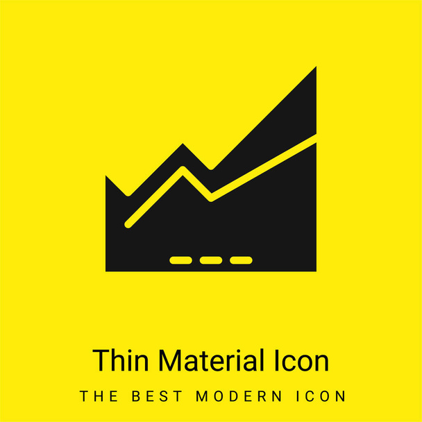 Area Chart minimal bright yellow material icon - Vector, Image