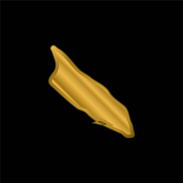 Aruba gold plated metalic icon or logo vector - Vector, Imagen
