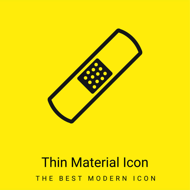 Band Aid Outline Variant minimal bright yellow material icon - Vector, Imagen
