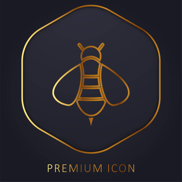Mehiläinen kultainen linja palkkio logo tai kuvake - Vektori, kuva