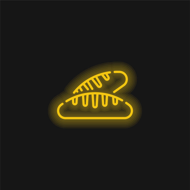 パン黄色の輝くネオンアイコン - ベクター画像