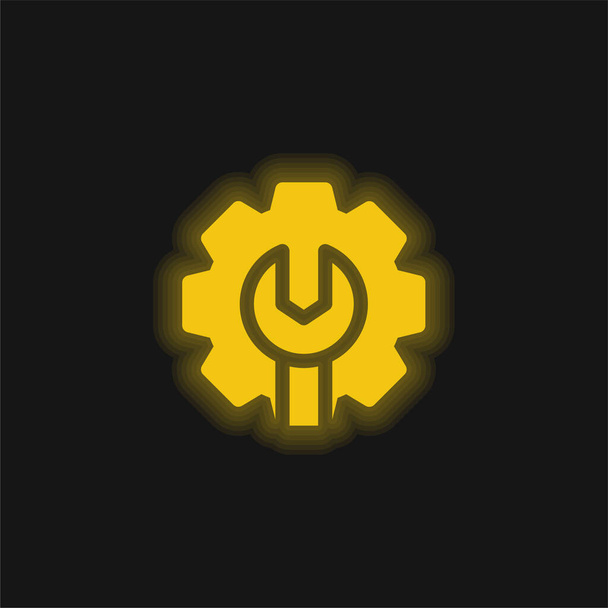 Ikona správce žlutého zářícího neonu - Vektor, obrázek