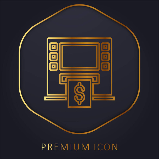 ATM gouden lijn premium logo of pictogram - Vector, afbeelding