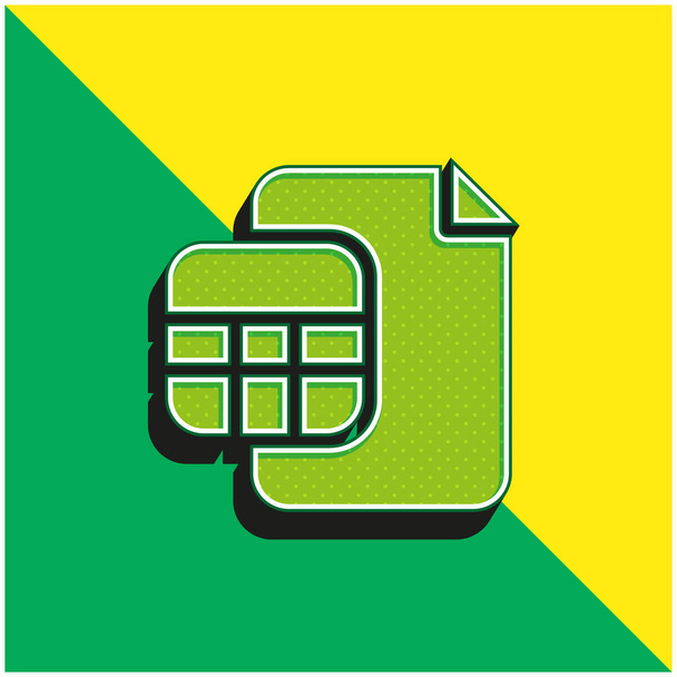 Accounts Green and yellow modern 3d vector icon logo - Vector, Image