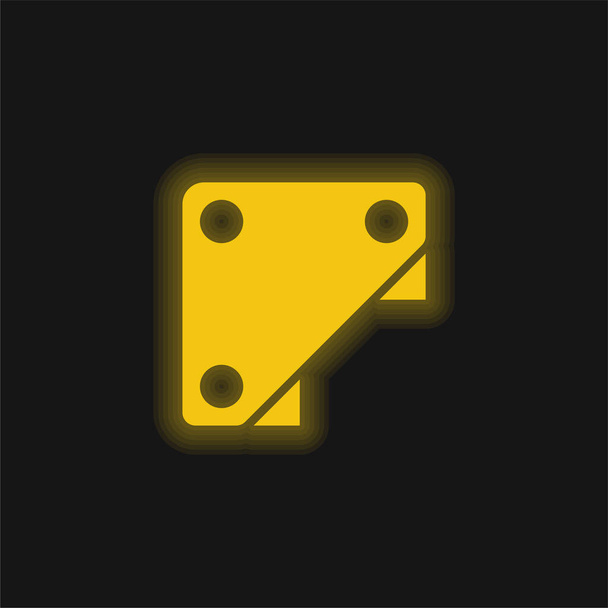 Желтый светящийся значок скобки - Вектор,изображение