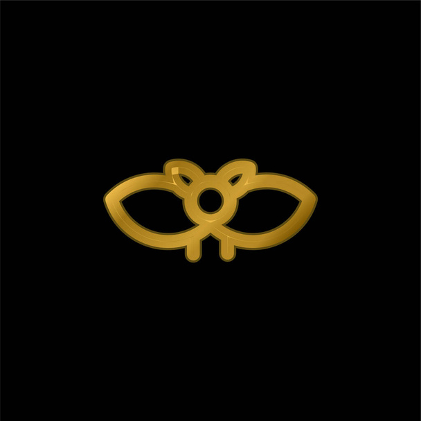 Nietoperz złocone metaliczna ikona lub wektor logo - Wektor, obraz