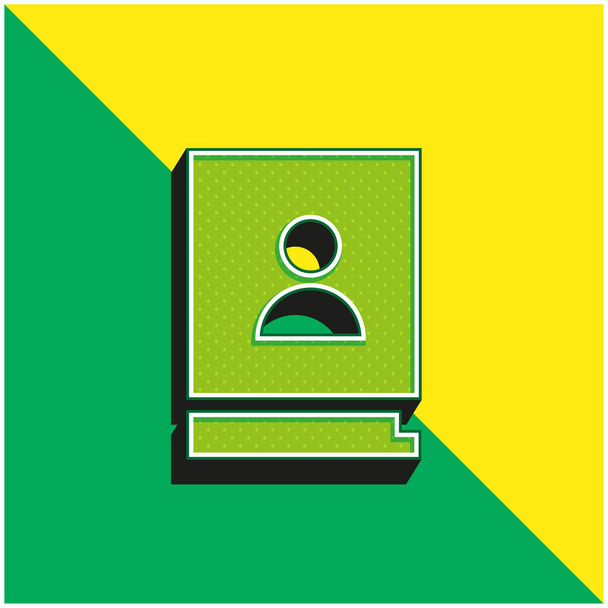 Agenda Verde y amarillo moderno 3d vector icono logo - Vector, Imagen