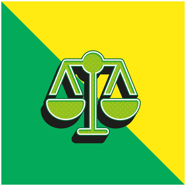 Równowaga Zielony i żółty nowoczesny ikona wektora 3D logo - Wektor, obraz
