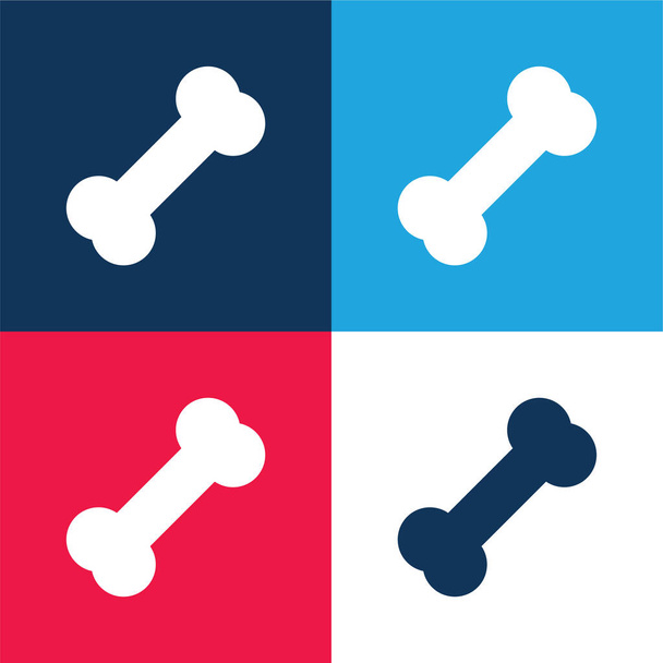 Kostička modrá a červená čtyři barvy minimální ikona nastavena - Vektor, obrázek
